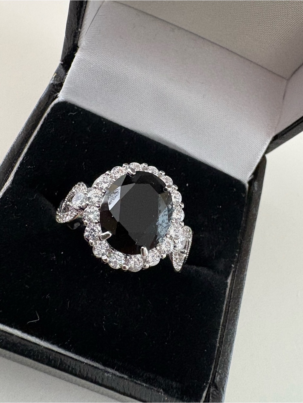 Bomb Party The 2424 Ring RG77681 Black Onyx CZ Rhodium Plating - Picture 4 of 7
